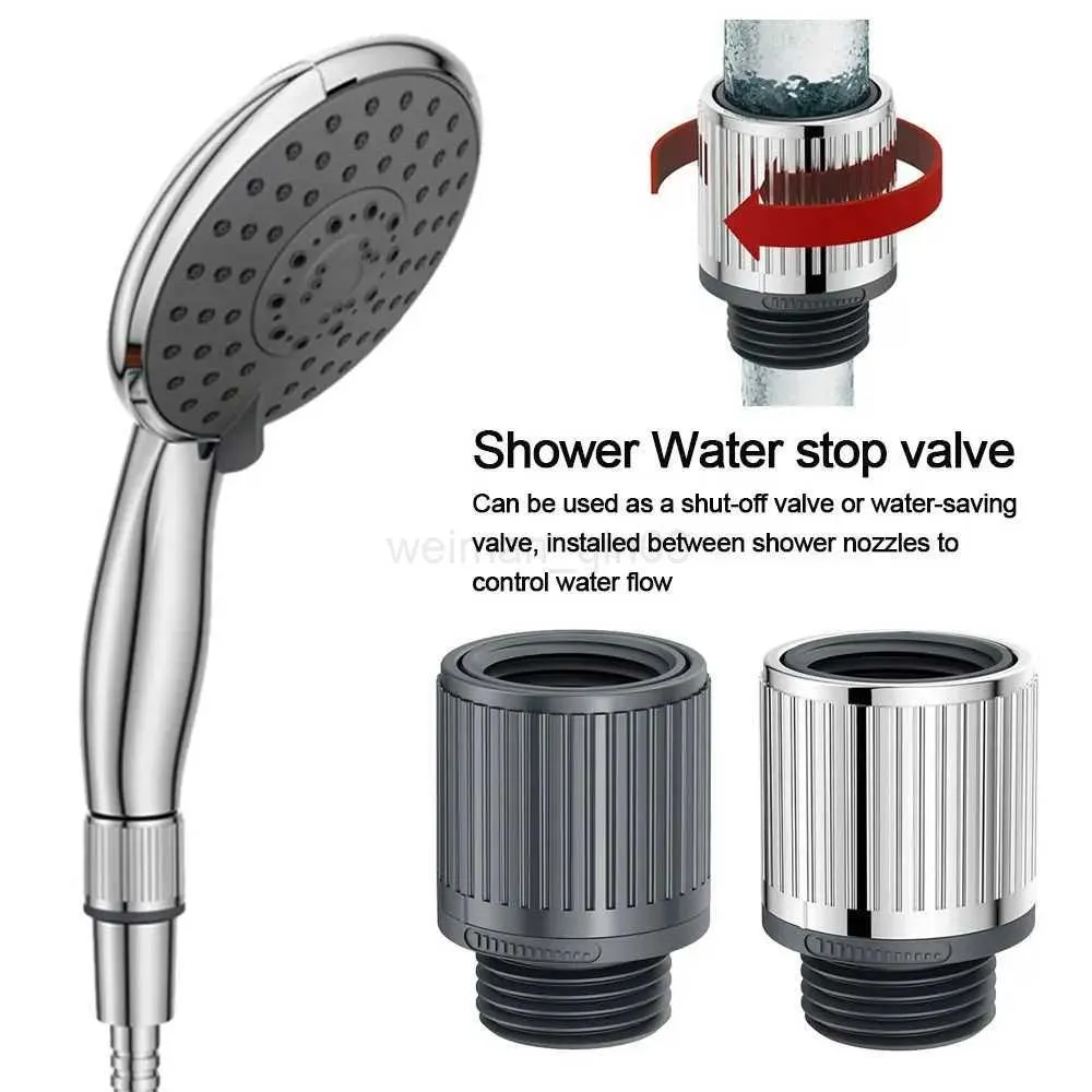 View of Shower Head Water Flow Regulator Shower Sprinkler Stop Switch ...