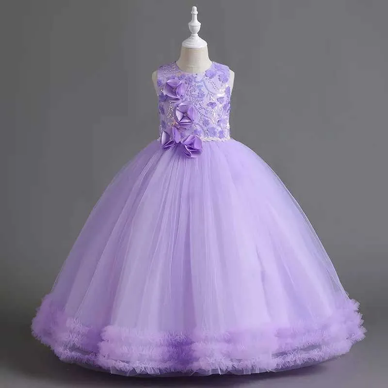 open lace back dress Purple Flowers V Neck Open Back Tulle Long Prom Dresses, Purple Floral –  Lwt Dress main image 0