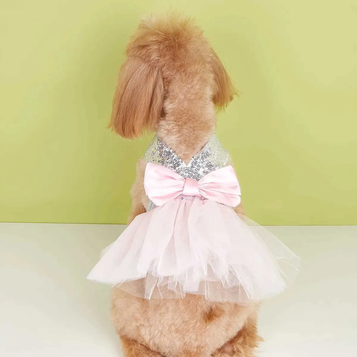 sachin and babi light blue dress Ivory Brocade Dog Harness Dress: Rhinestone Lace Designer Pet Dress   FooFooFido