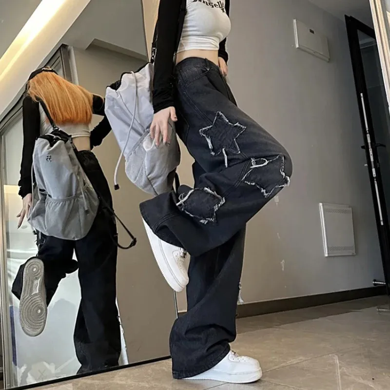 【希少】jentlouis SideLine Tucked Pants Y2K Jeans Folgados Y2k Mulheres Estilo Coreano Verão De $125,54
