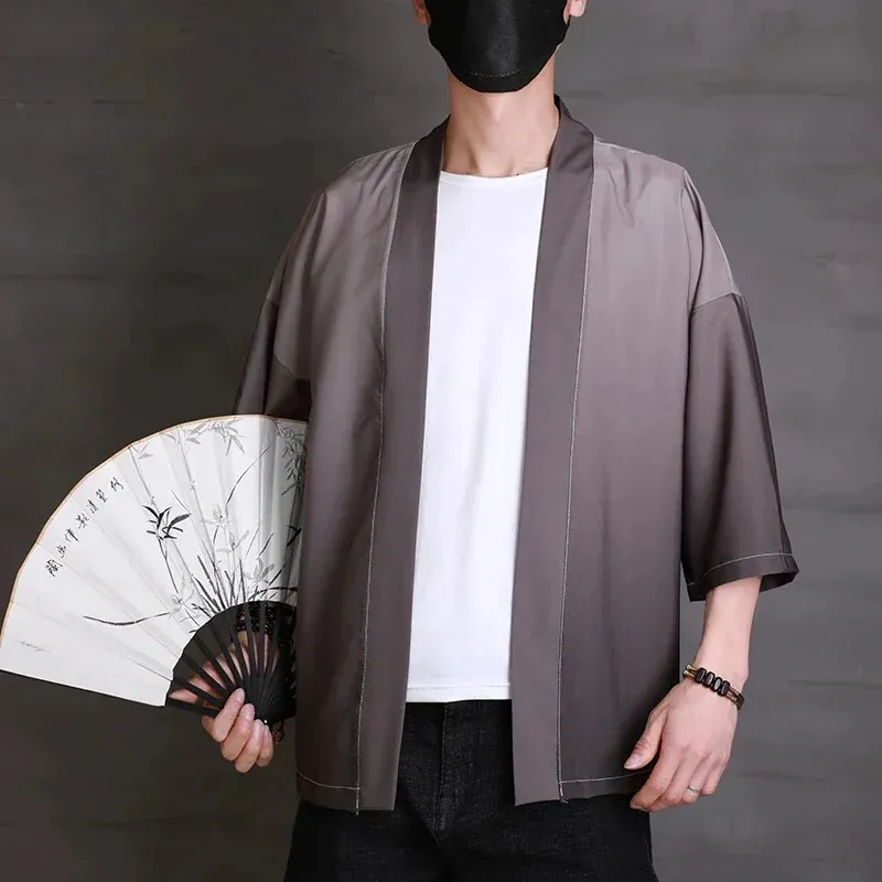 YOSUWOAI Manteau kimono japonais pour homme - Ample