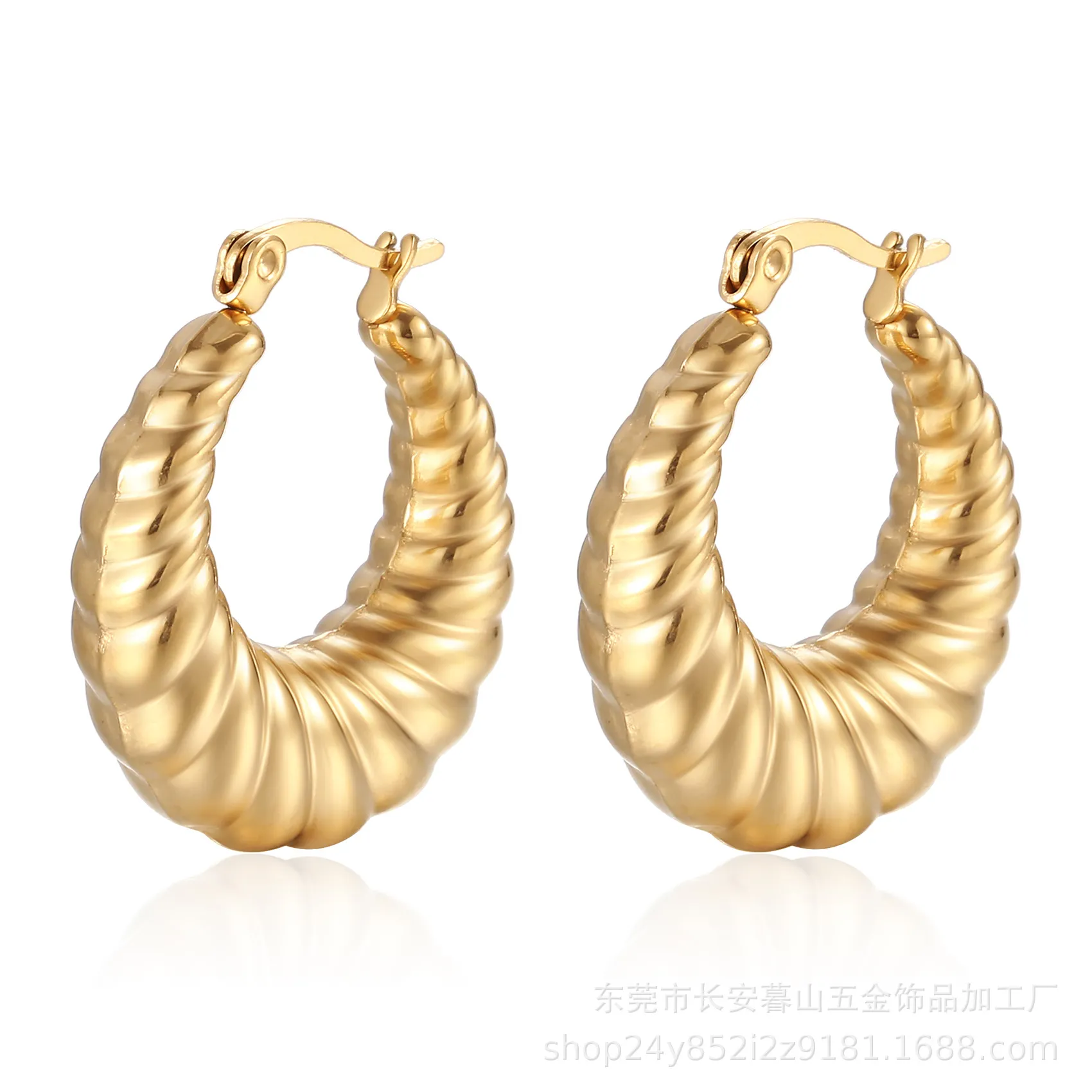 4 paia di orecchini a cerchio rotondi da donna, con clip, 30 mm, 40 mm, 50 mm, 60 mm, zinco
