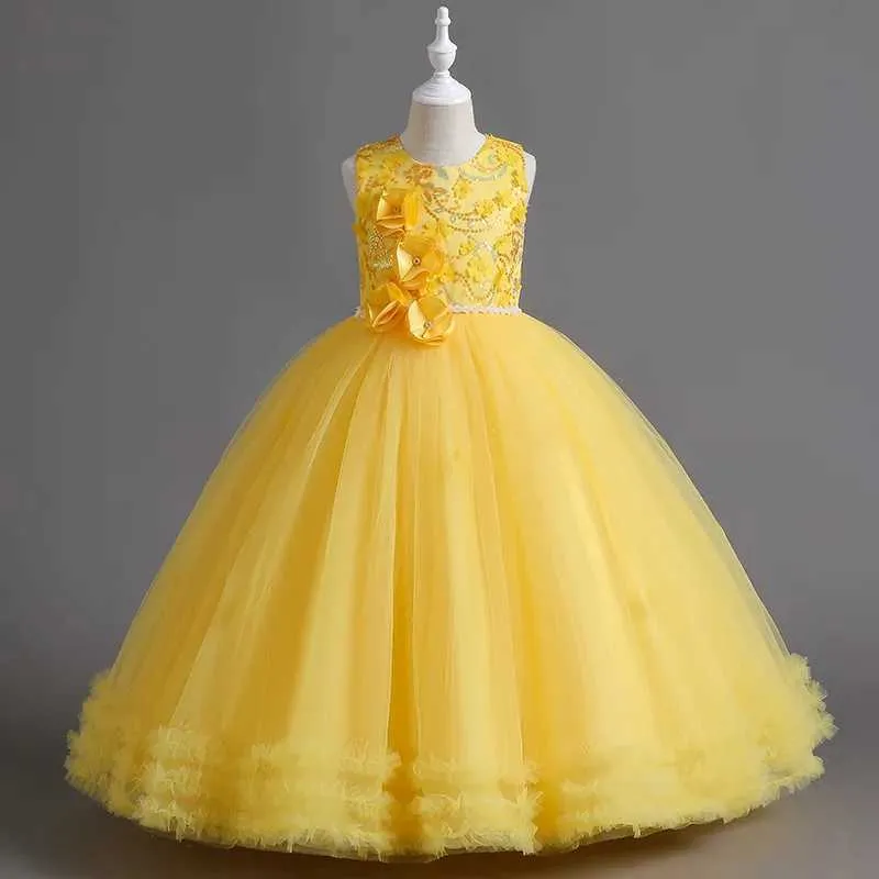 Elegant Flower Girl Dress: Sequined Princess Gown for Girls