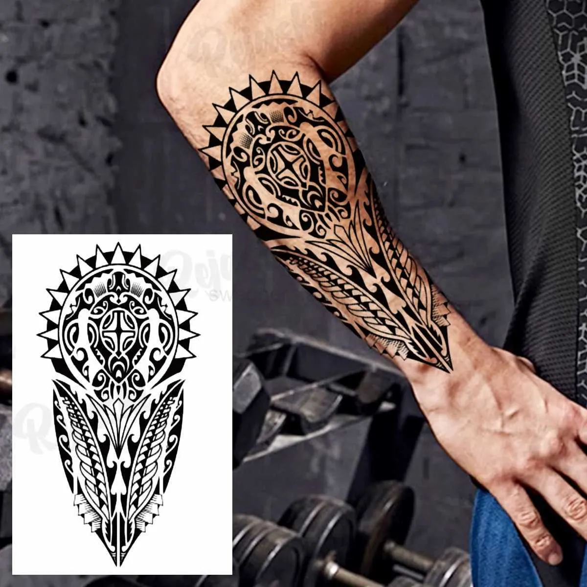 Tatuaggi Temporanei Realistici Di Grandi Dimensioni Di Grandi Dimensioni  Uomini Adulti, Moori Thorns Tribal Fise Tattoo Adesivi Fai Da Te B240712 Da  1,29 € | DHgate, image size:1200x1200