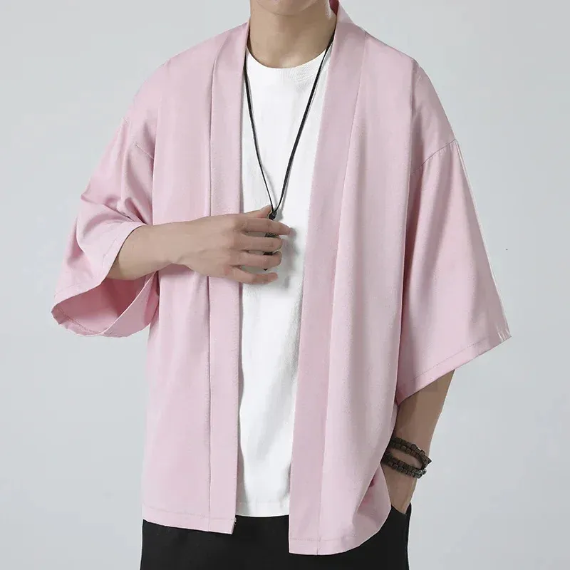 Veste Haori Japonaise Brodée Pour Homme – Manches Longues, Style Kimono, Oversize, été – Cardigan Rétro Et Confortable