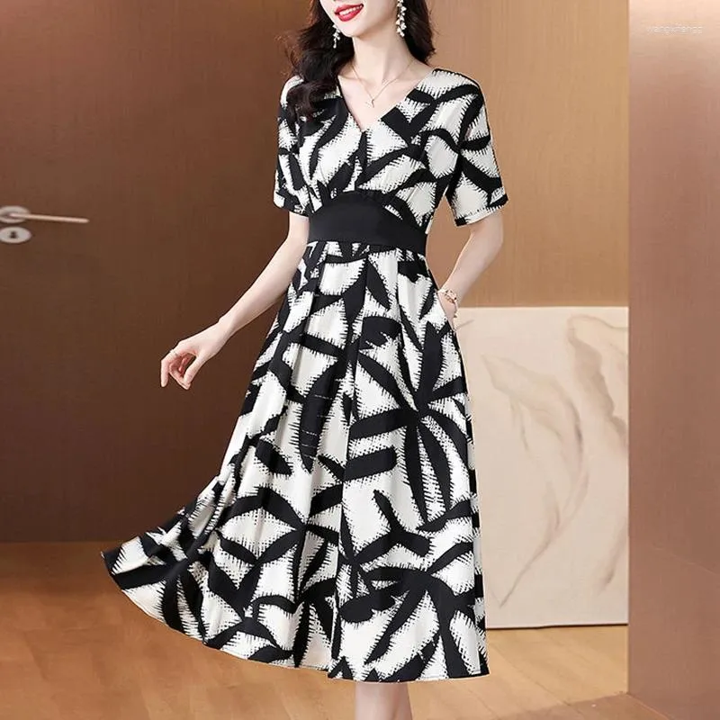 open lace back dress Women Summer Clothes A-Line Elegant Midi Office Party Dress Black S at  Amazon Women's Clothing store