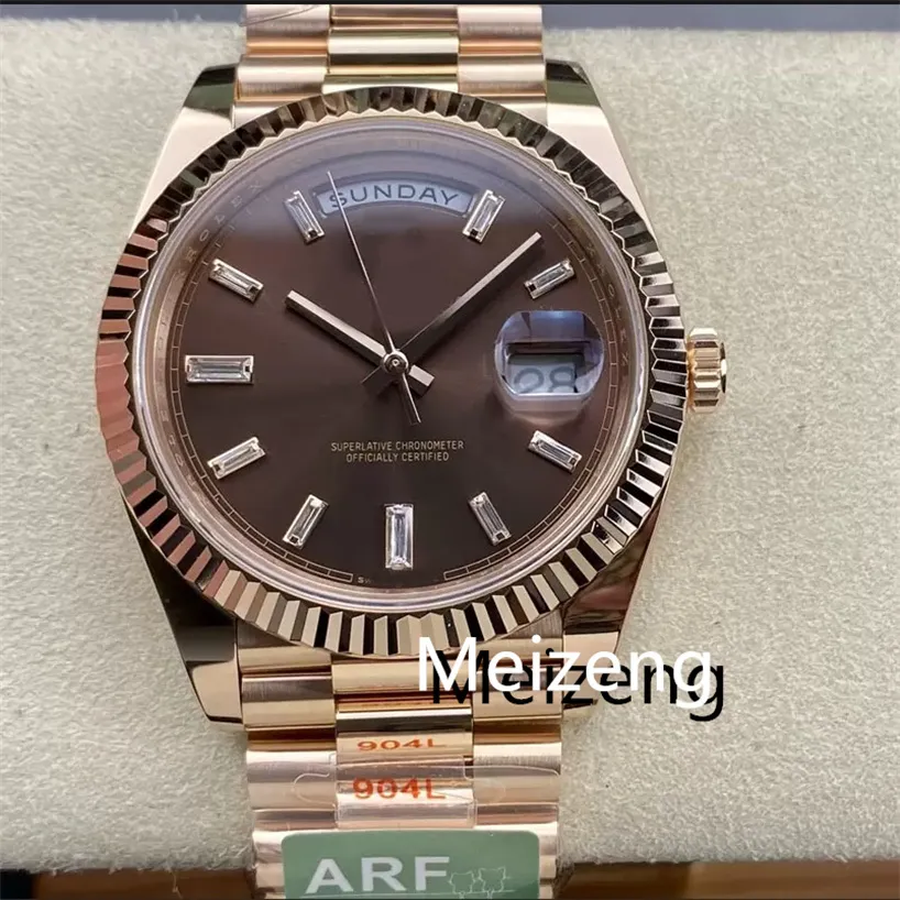 ARF Factory 40MM WATCH Automatic Movement 3255 DAY DATE 228235 CHOCOLATE DIAL 18K GOLD WRAPPED BEST QUALITY men watchES 176