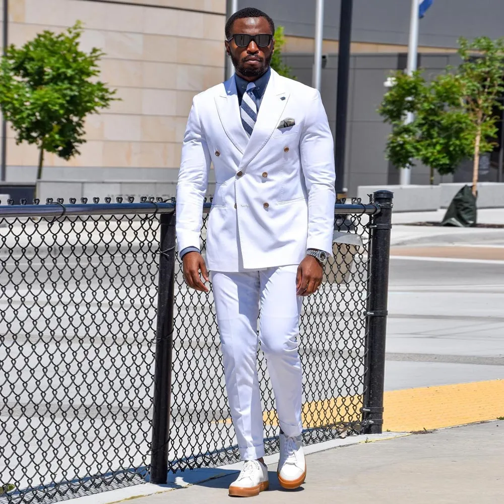white dress suit men's Kennedy Blue