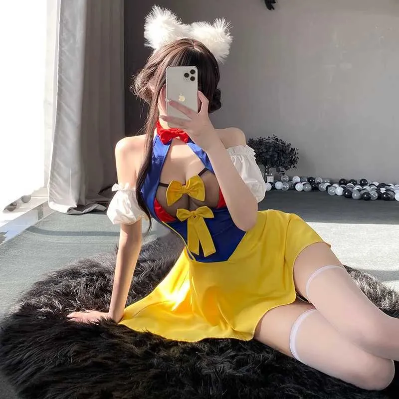 open lace back dress Sexy Belle Princess Costume, Sexy Yellow Princess Costume – 3wishes.com main image 1