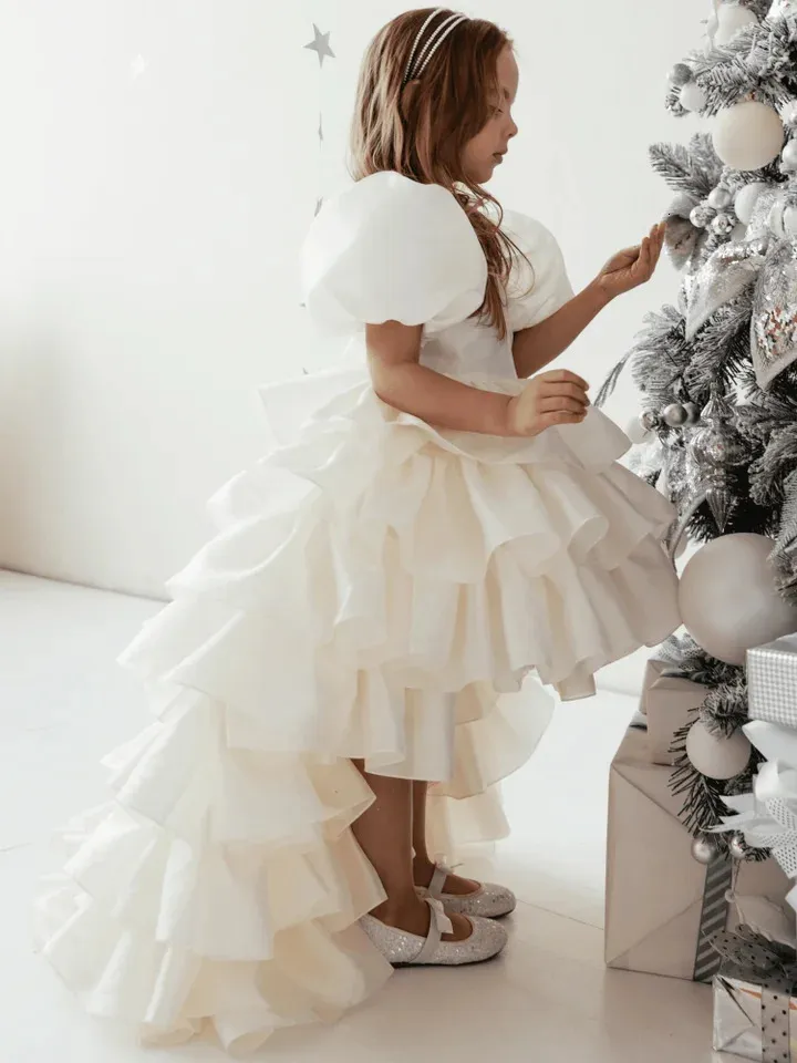 Beige Lace Up Flower Girl First Communion Dress With... From Diao08, $58.33  | DHgate.Com