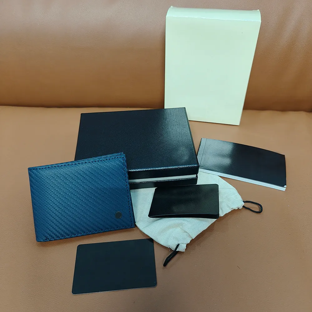 Blue Designer Leather Wallet With Wallet And Coin Purse And