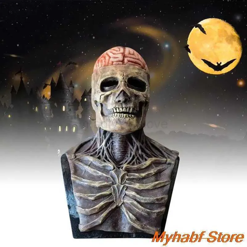 Masque Halloween Horreur En Latex - Crâne Zombie Réaliste - Pour Fête, Carnaval, Cosplay Adulte