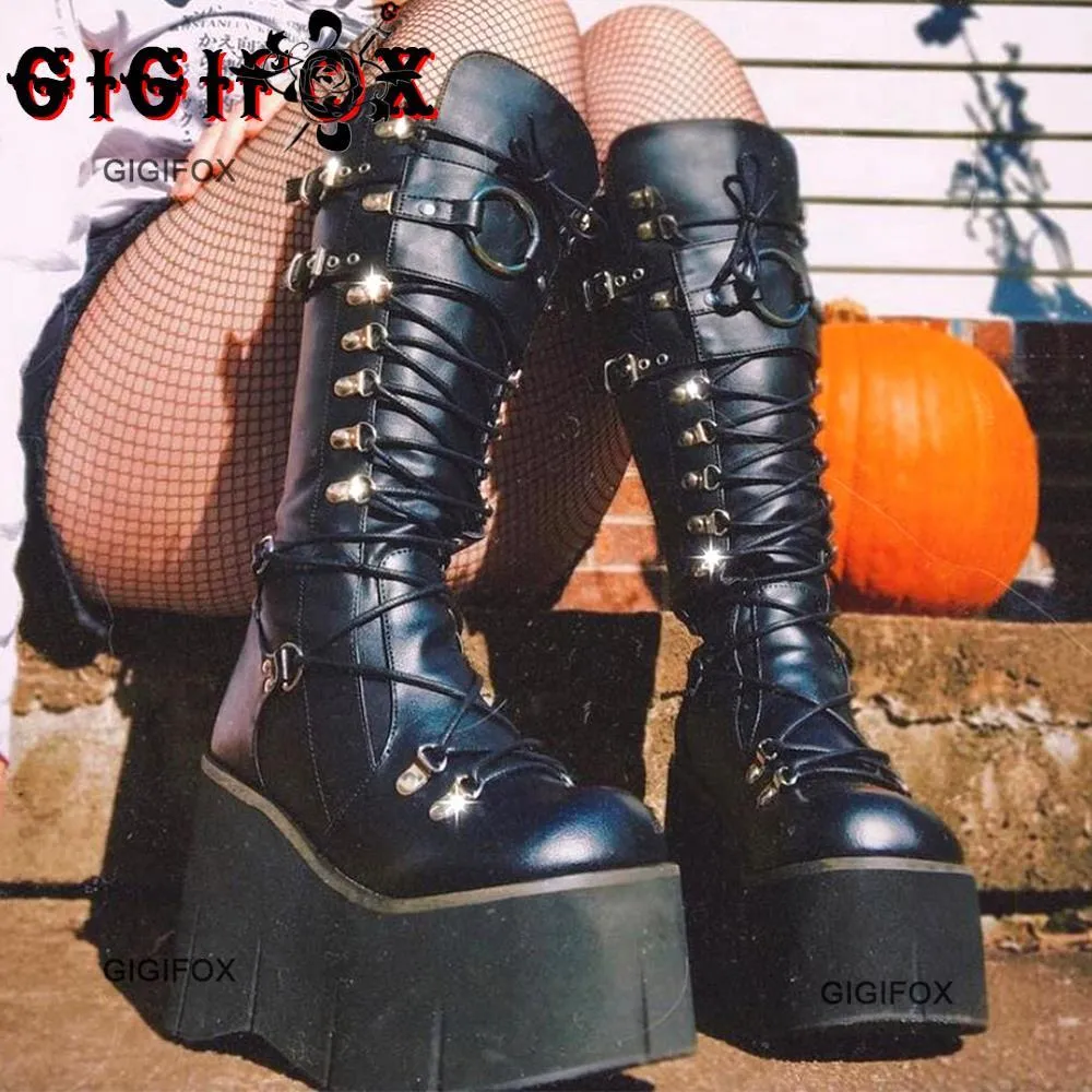 靴 00s - Gimmick Side Belt Long Boots PUNK 00s - Gimmick Side Belt Long Boots PUNK