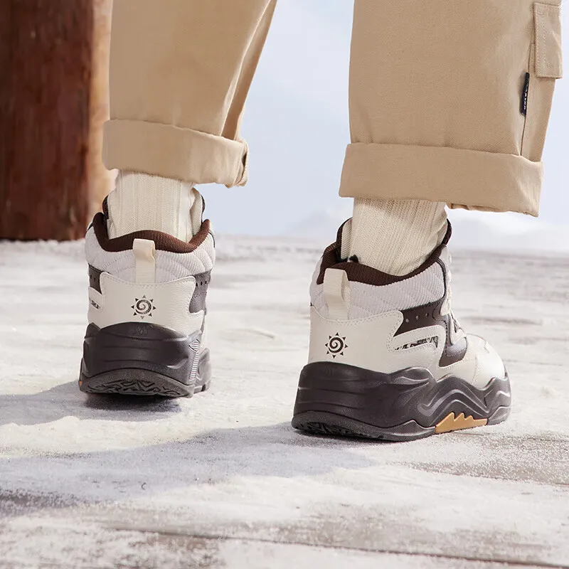 361° Mens Winter Sneakers: Velvet Casual Leather Shoes for Warmth