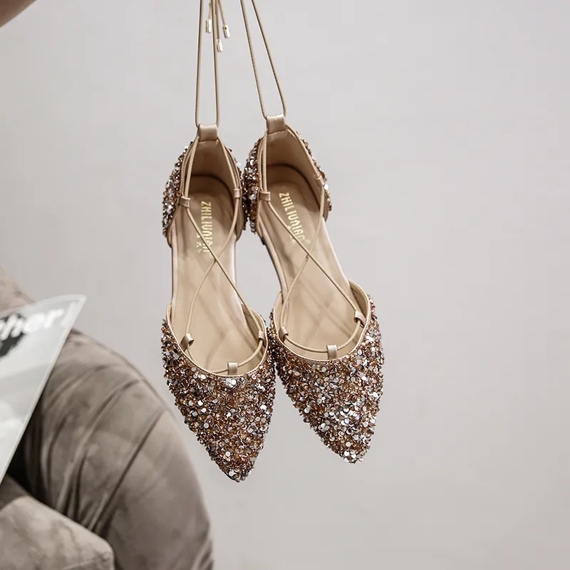 Bulk Elegant Rhinestone Flats: Womens Crystal Embellished Ballet