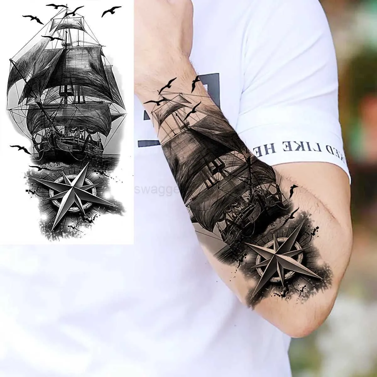 キーワード：オリジナル 花柄 蝶 バタフライ 薔薇 ばら バラ 花柄 葉柄 タトゥーシール タトゥー tattoo, image size:1200x1200