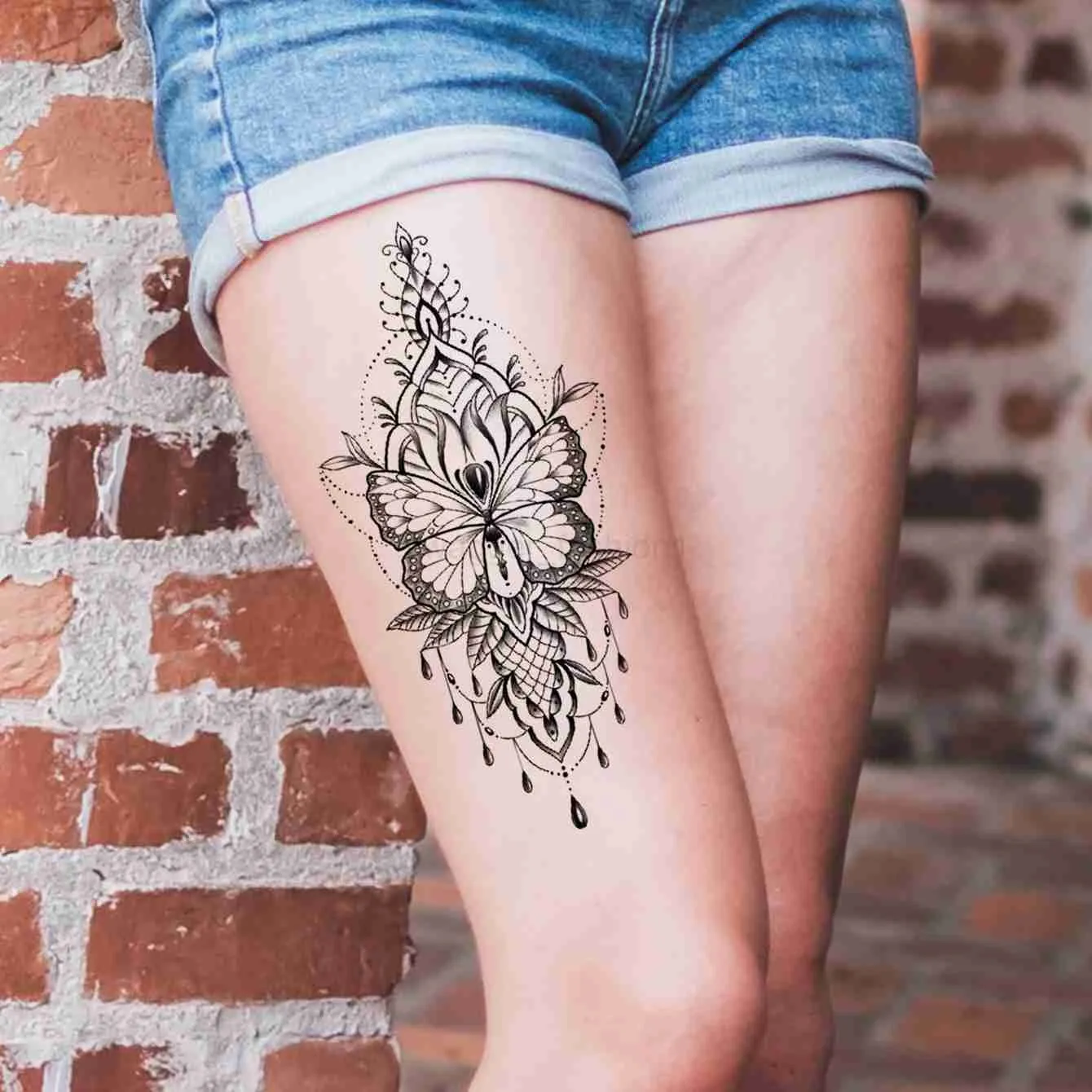 Bespaar veel op bulk Waterdichte Tijdelijke Tattoo Stickers Vlinder , Bloem  , Hertenontwerpen Nep Tatoeages Voor Damesmeisjes 2024 | Beste deals op ..., image size:1340x1340
