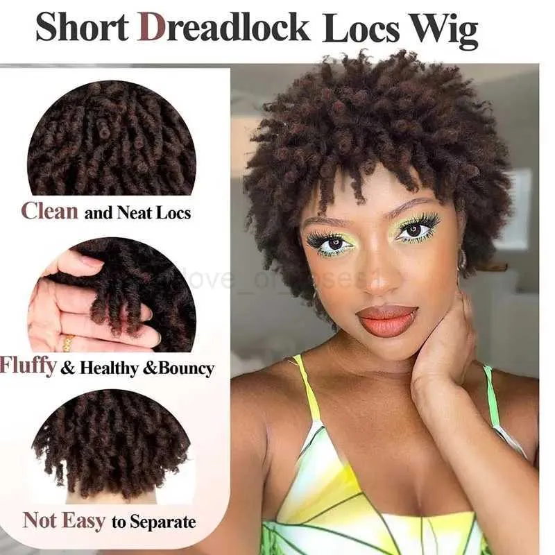 Short Afro Wigs For Women 3 Inch Curly Faux Locs, Kinky  display picture 1