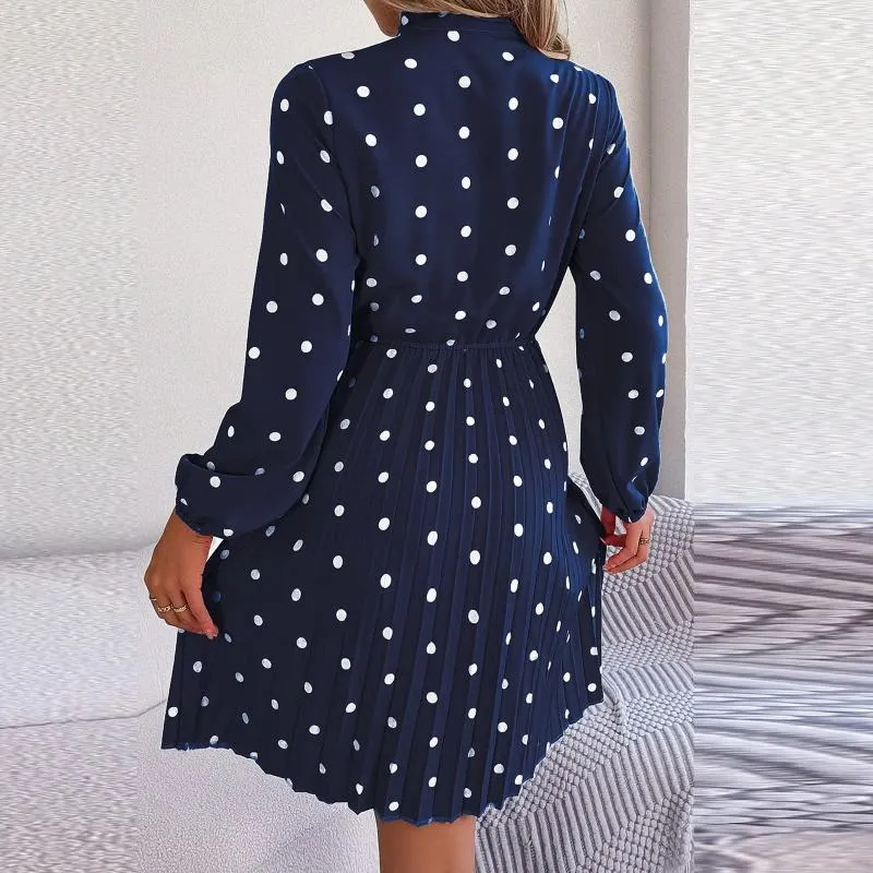 blue dress for baby girl Poppy Navy Blue Polka Dot Shirt Dress
