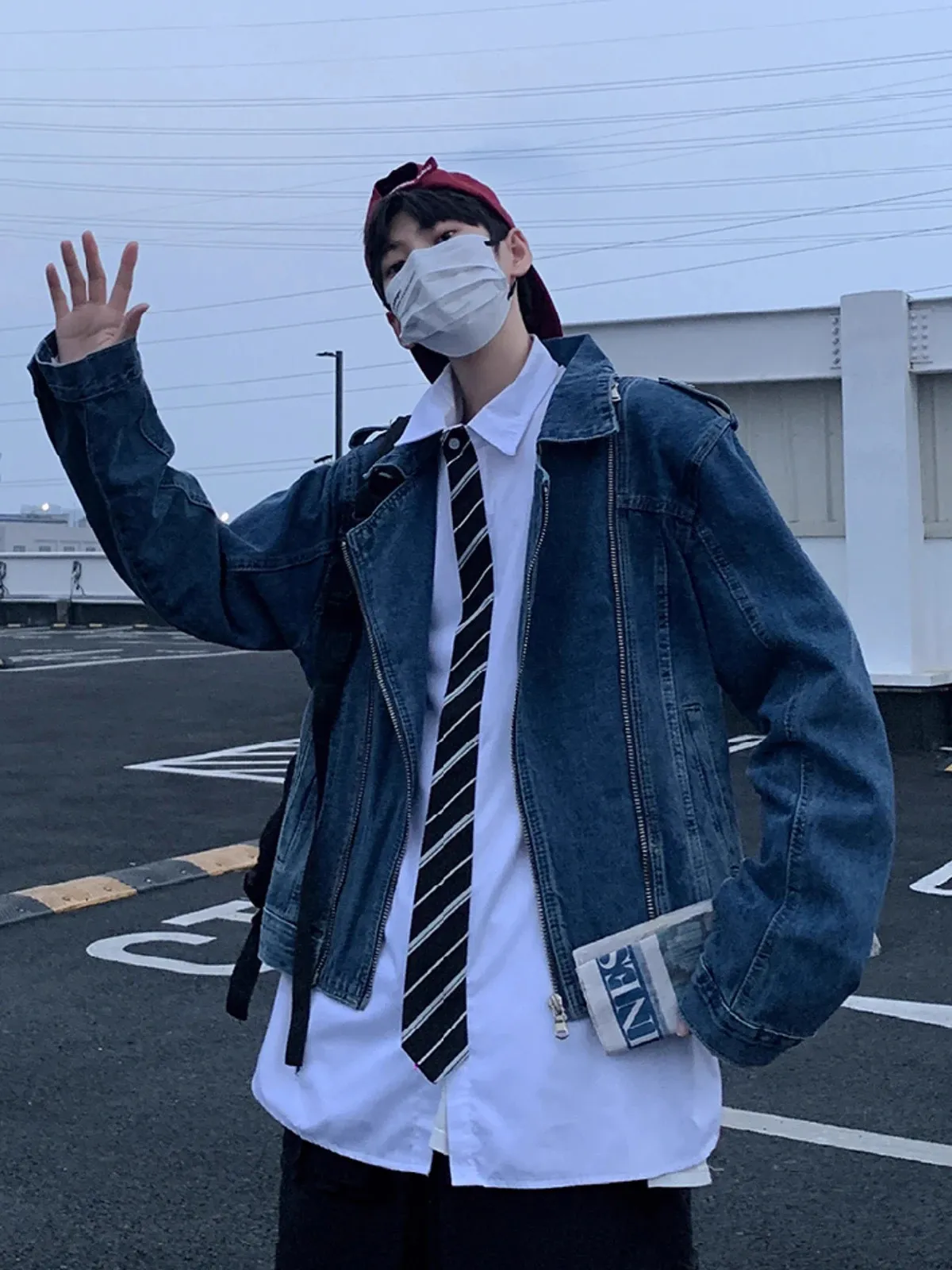 Vintage Cropped Denim Jacket: Mens Y2K Zip-Up Bomber - Shop