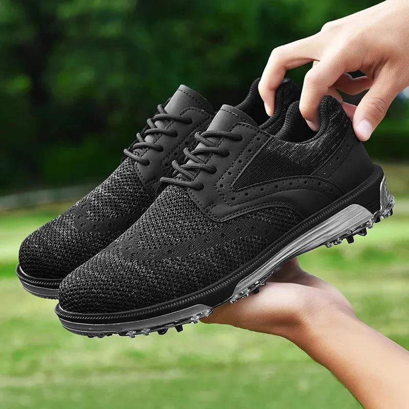 Mens Waterproof Leather True Knit Golf Shoes Non Slip Comfortable Sneakers For Outdoor Training 240704 From Cong07 41.22 DHgate.Com