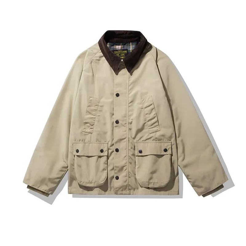 Giacca Moto Vintage In Tela Cerata Olio Maden - Uomo, Marrone, Taglie S-3XL