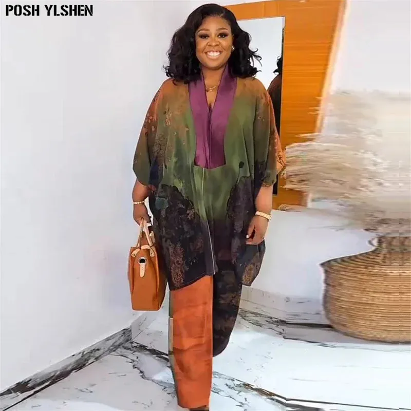 Two Piece Set Clothes For Women African Print Dresses Vacation