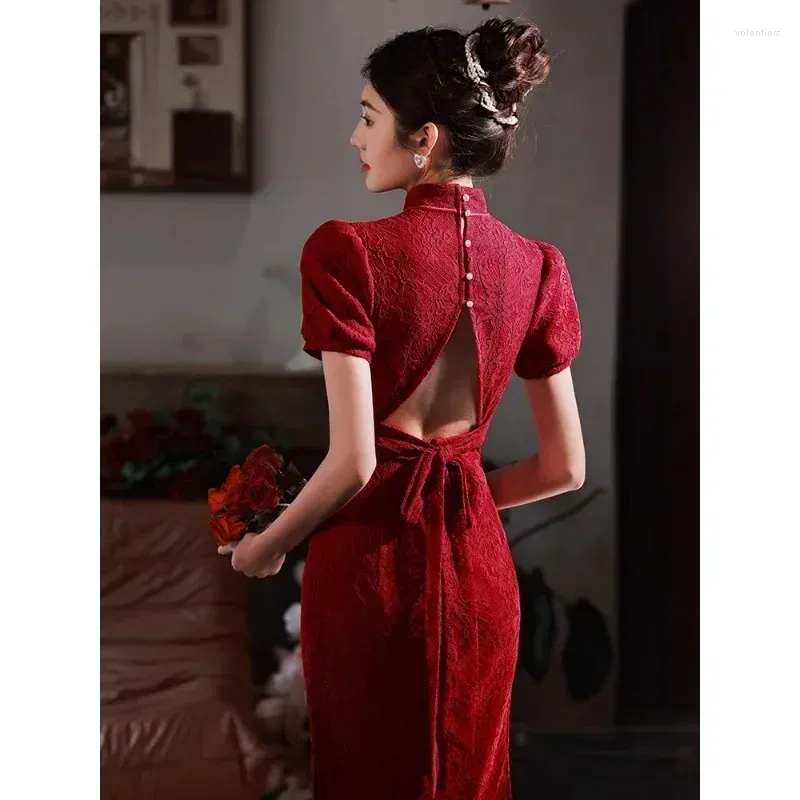 sachin and babi light blue dress Ayana Lace Backless Maxi Gown - Burgundy