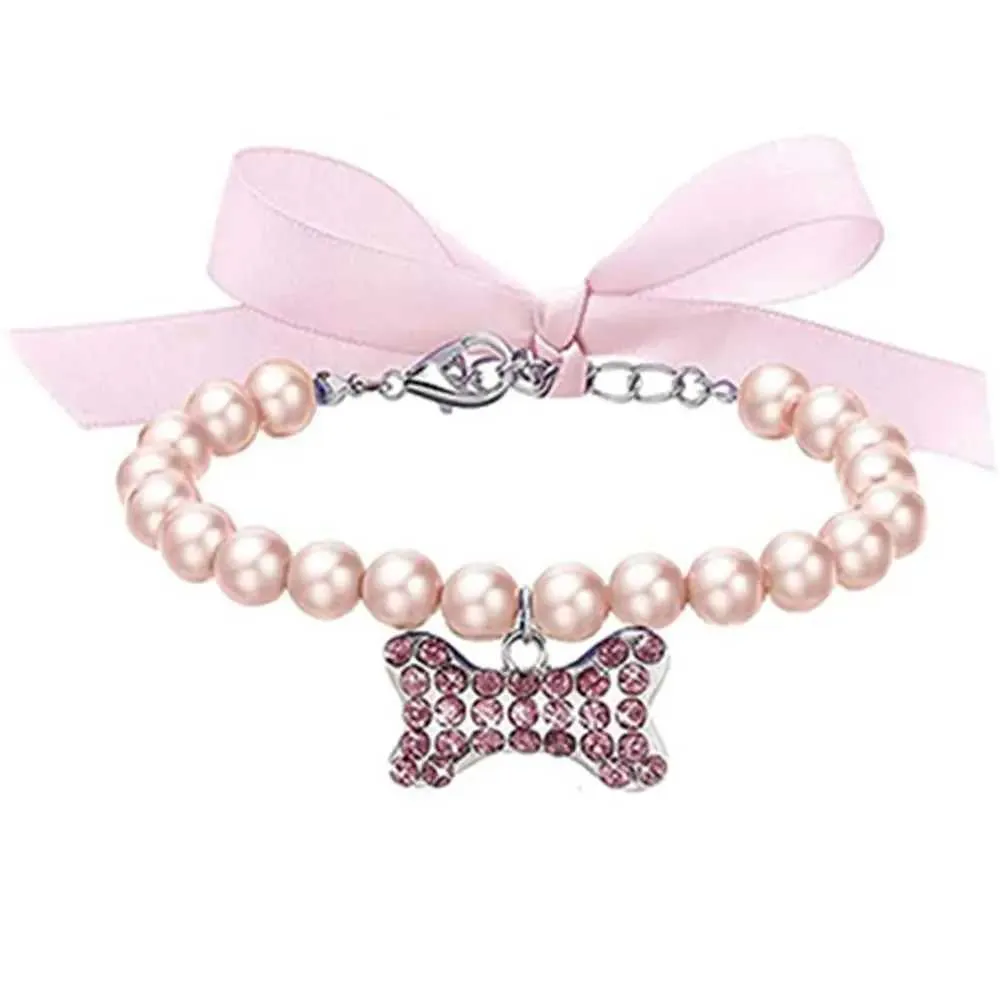 Pearl Pet Necklace Collar Cute Stylish Dog Collar with