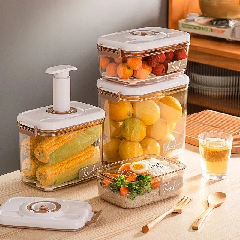 240708 Food Vacuum Storage Boxes Large Capacity Transparent Containers ...