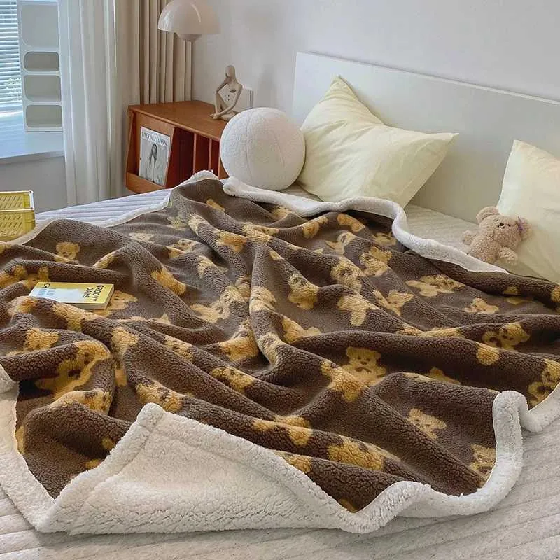 Cartoon Animal Print Flannel Blanket: Cozy, Thick, Warm for Kids! Shop  Now!