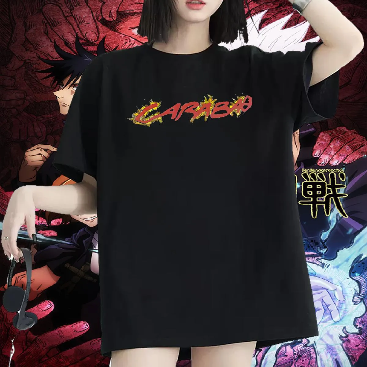 T-shirt Femme Col V Imprimé - Printemps/été - Matière Polyester - Look Décontracté Quotidien