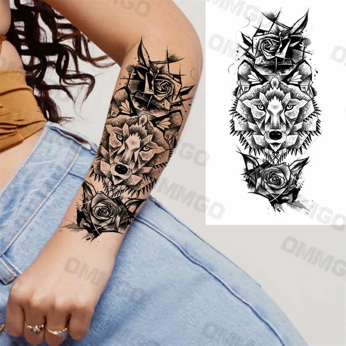 Tatuaggi Temporanei Con Serpente A Forma Di Fiore Di Rosa Nera Le Donne  Decalcomanie Tatuaggi Finti Schiena Sexy Impermeabile, Polpaccio Con  Disegni Di Peonia E Loto Da 1,28 € | DHgate, image size:1200x1200