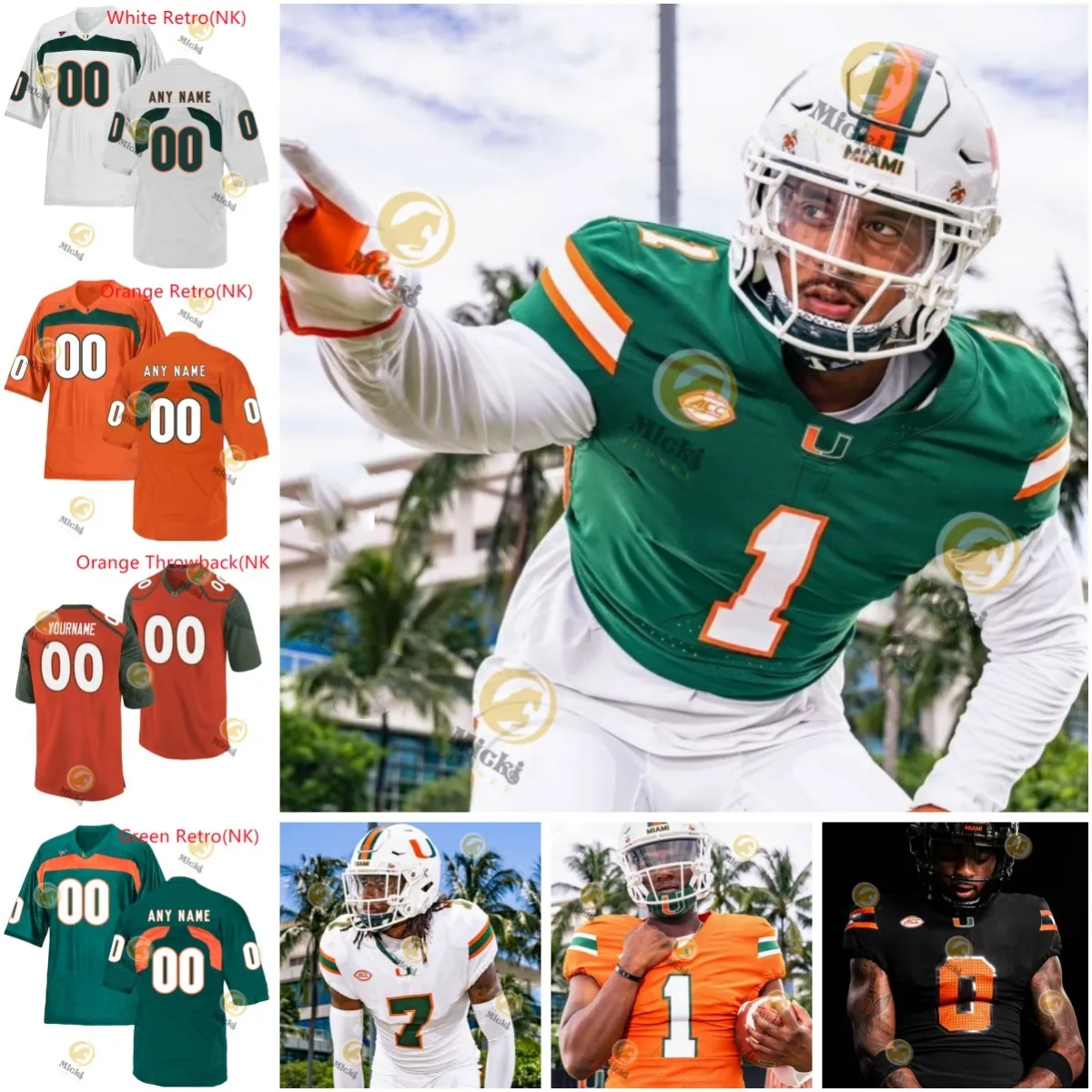 Devin Rambo Reggie Wayne Gino Torretta Miami Hurricanes Stitched Jersey - Devin ...