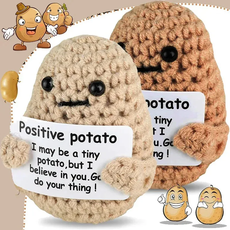 Save Big on Bulk Small Potatoes Plush Toys Potato Plush: Cute Knitted  Emotional Support Potato Doll, Handmade Wool Crochet Decor With Affirmation  Card