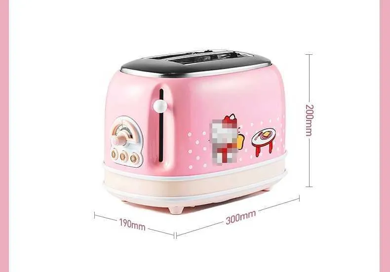 DHgate.com:Pink 2-Slice Automatic Bread Maker with 680W, 304 Stainless ...