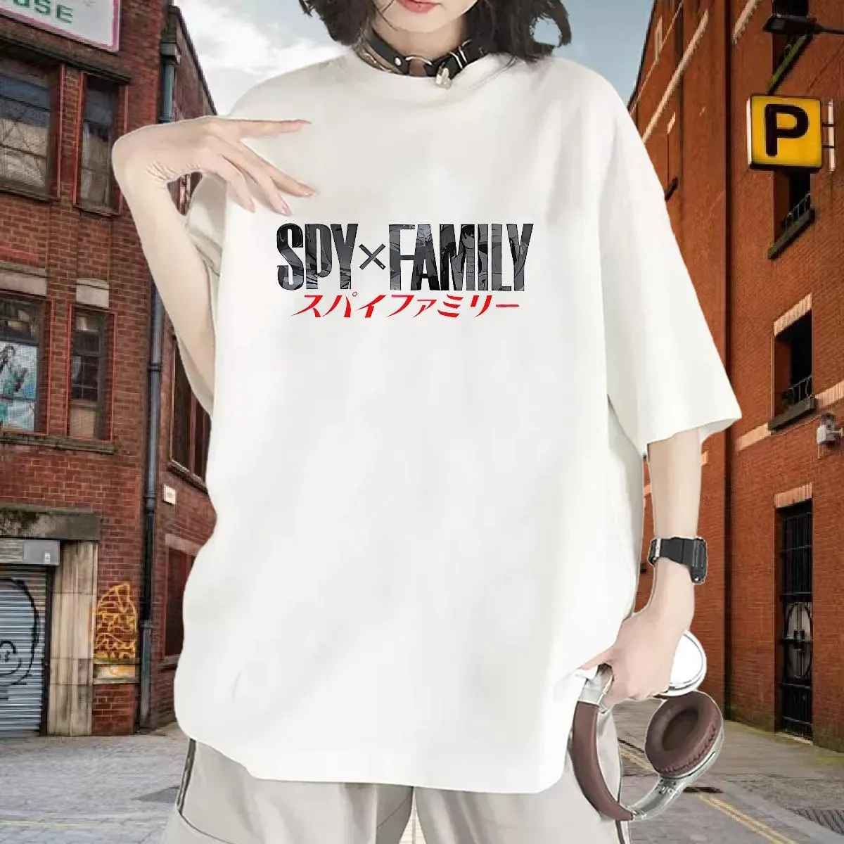 Famulily Maglietta da donna estiva casual oversize girocollo manica corta allentata basic t-shirt top, Beige, S