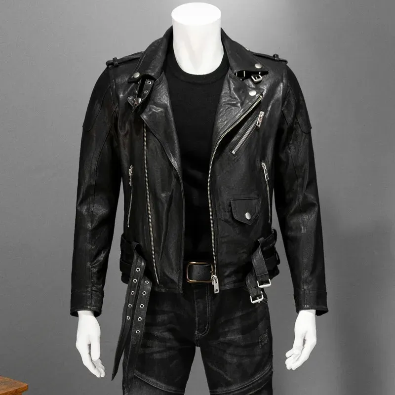 BONNETO Mens Yelllow Black Jacket Winter - Cafe Racer