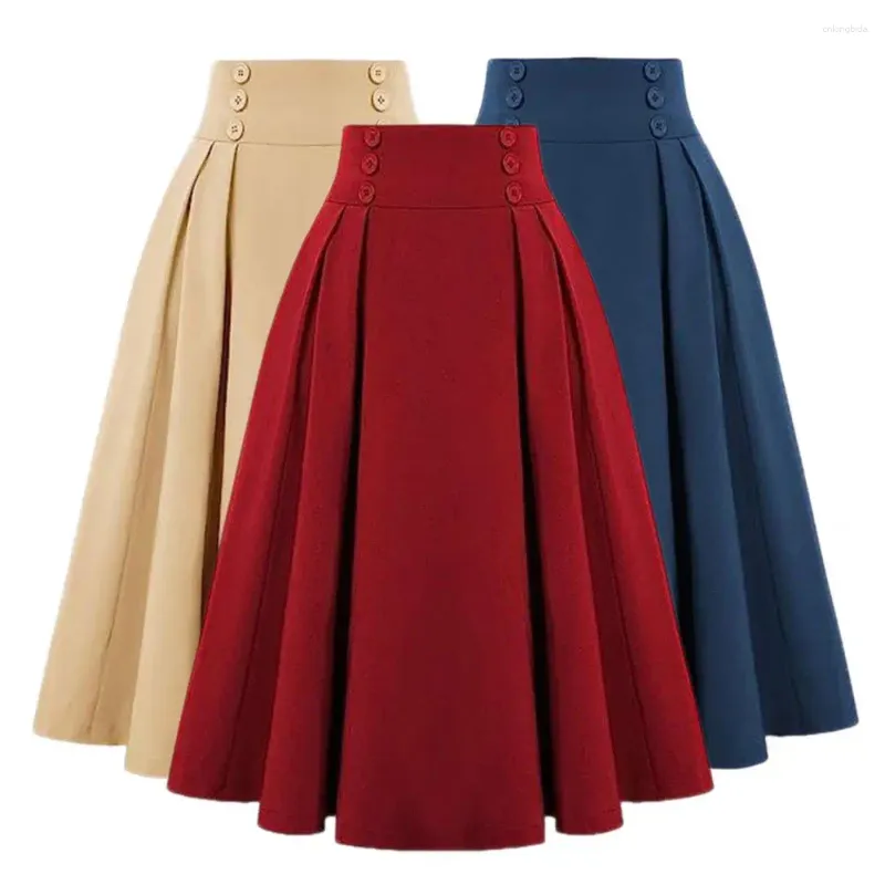 開店記念セール！ A Long Pleated Waist High Korean Vintage Line For Skirt Midi スカート