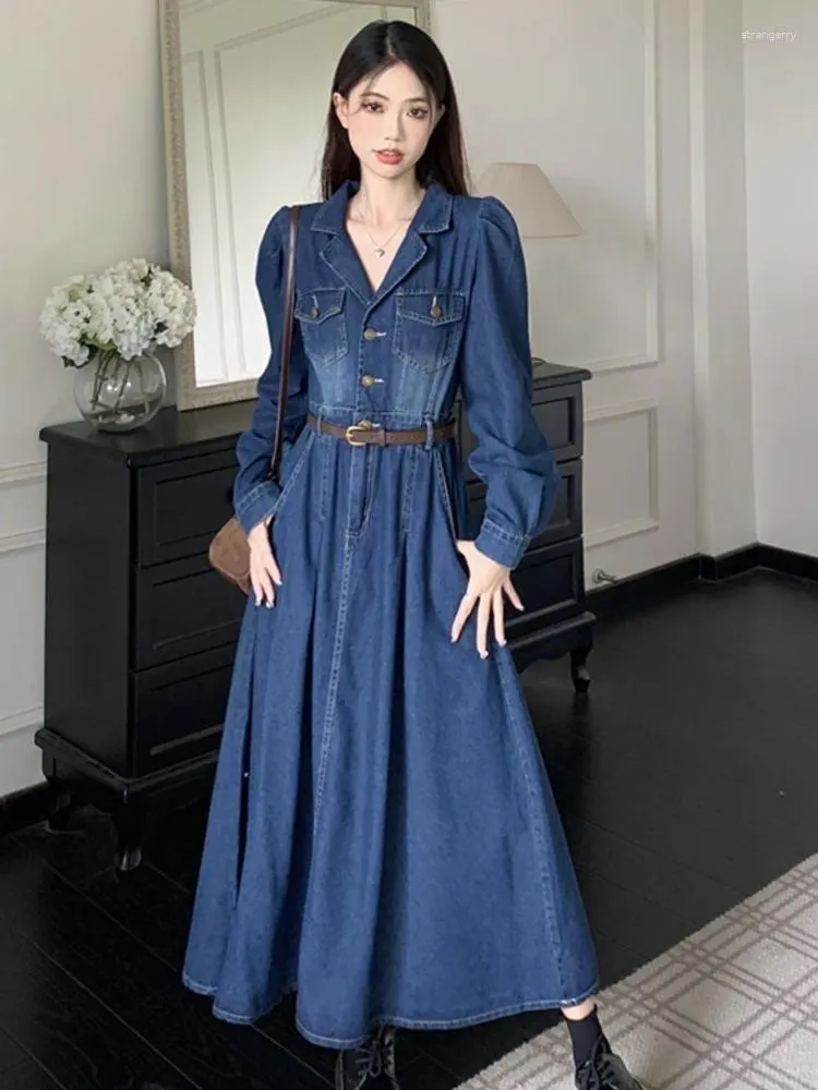 white christmas dresses Denim Finley Flutter Sleeve Dress