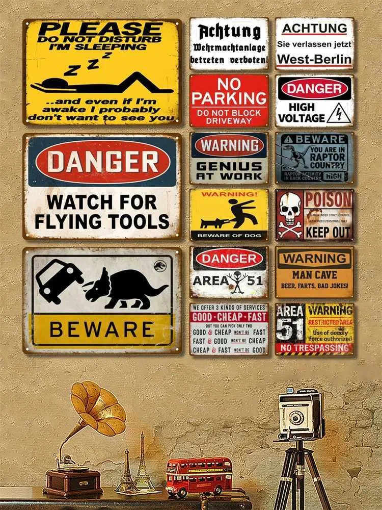 Vintage Metal Tin Sign, Old Tin Signs: Caution... From Taiho_shop, $3. ...