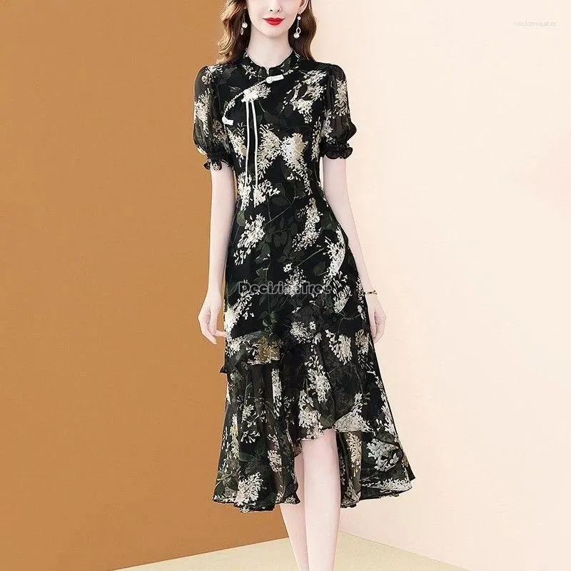 womens floral chiffon dress Crinkled (Women) AModel Number Simple Cute Casual Wedding Color:Bering Sea colourtagcheck