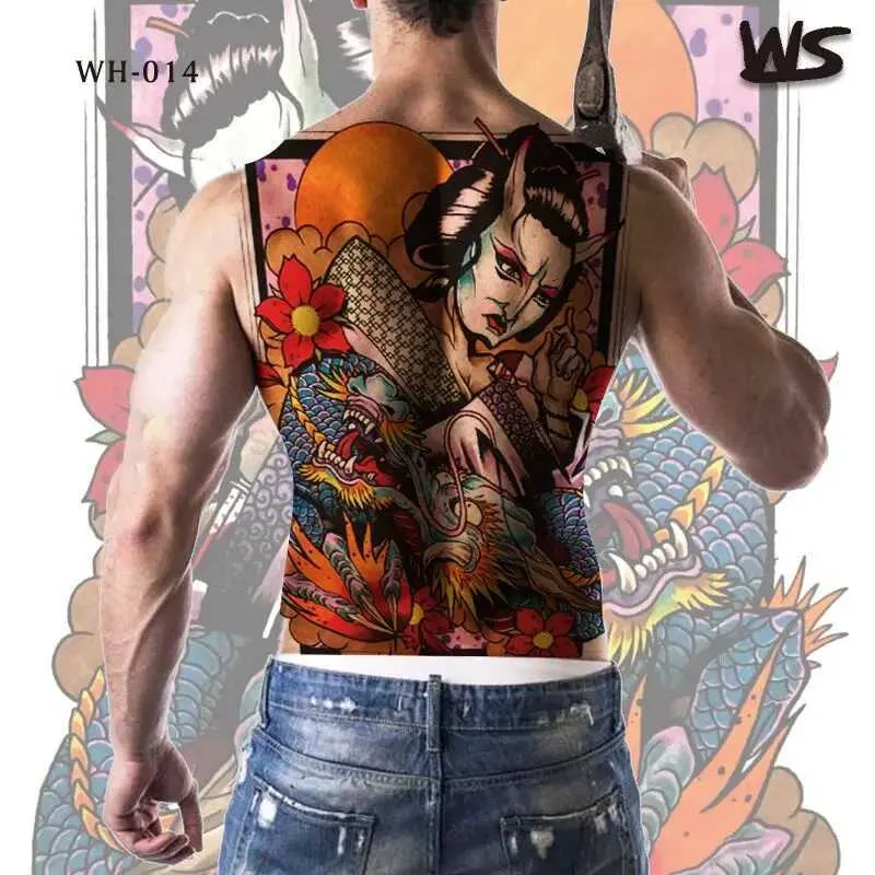 Large waterproof temporary tattoo sticker for men 18.9 × 13.4 in