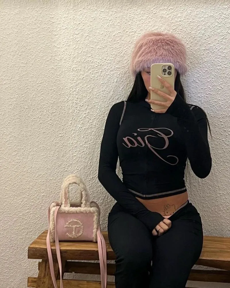 Womens Lounge 2 Piece Outfits Long Sleeve High Neck Zipper Jacket Top Flare Pants Tracksuits Workout Set