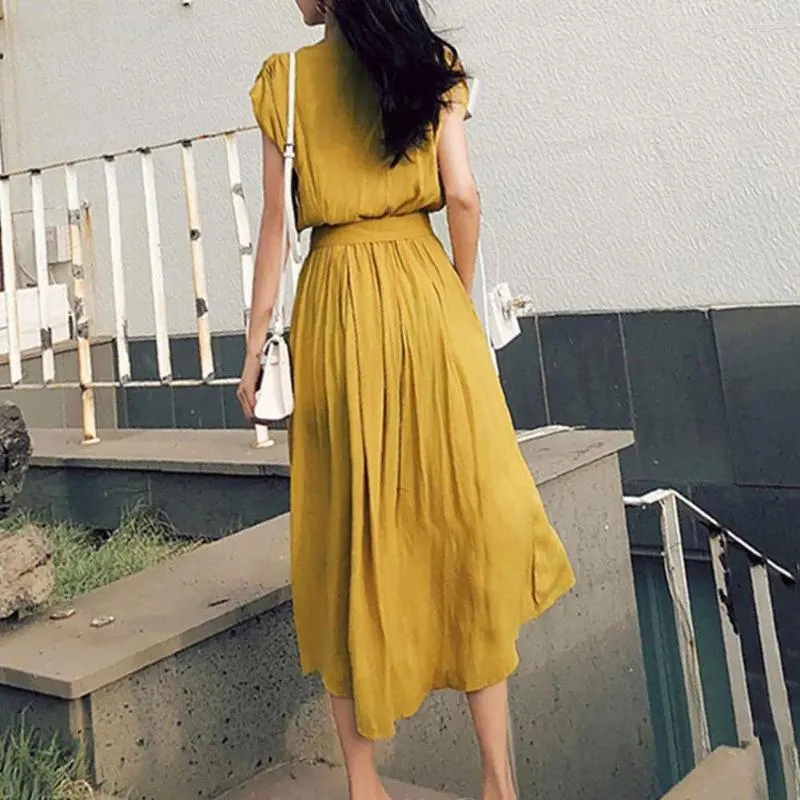 Casual Dresses Women Solid Color Long Dress Elegant... From Julia_dress,  $45.4 | DHgate.Com