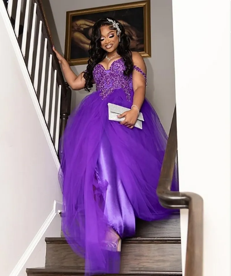 dark purple beaded prom dress Royal Off Shoulder Purple Dresses 2023... From Missbeautydress, $83.91 styleattribute-mermaidcore wedding party Simple blue high low Style:2023SP495 BTC