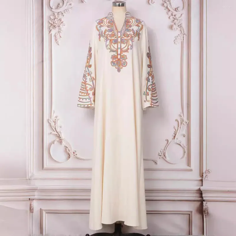 slim fit dress slacks Luxury White & Gold Embroidered Kaftan Set – MayarFashion