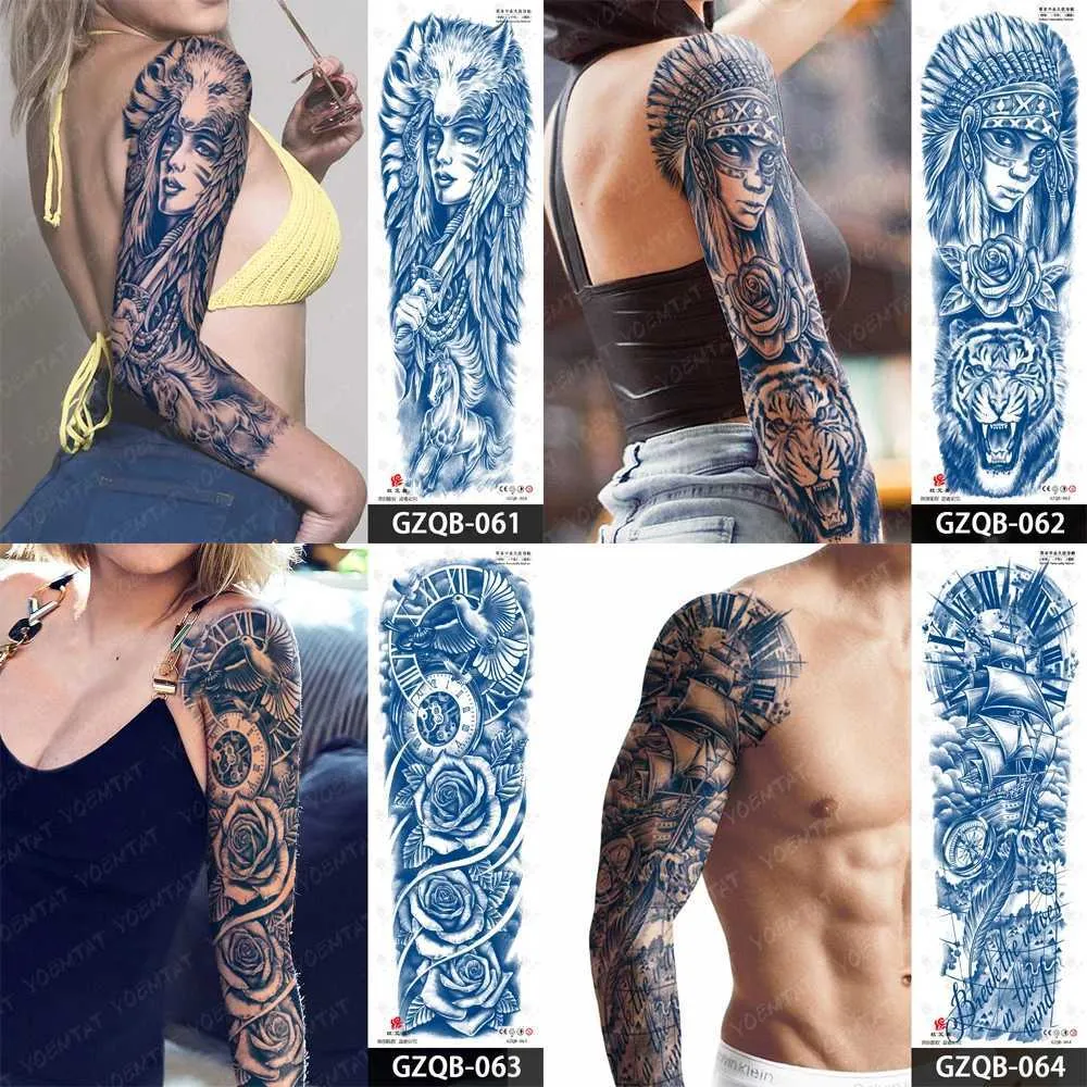 Grote Tijdelijke Tatoeages Ingewikkelde Armkunststickers,  Wolfzwaardontwerp, Waterdichte Lichaamsvertickers Voor Volwassenen,  Realistisch Sap Inkteffect Van 1,43 € | DHgate, image size:1000x1000