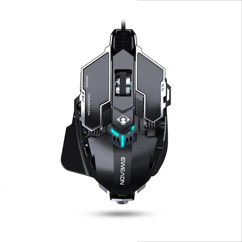 Mechanical Metal Gaming Mouse Wired Ergonomic RGB Backlit Game Mouse ...