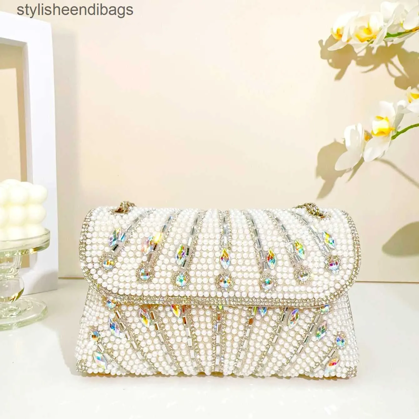 High Quality White Pearl Beaded Rhinestone Beaded Clutch Bag Wedding Factory Sale 2022 Perfect For Weddings And Special Occasions H240713 From Stylisheendibags 6.01 DHgate.Com